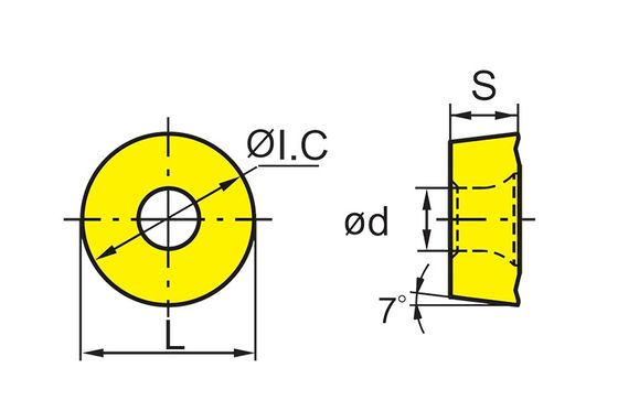 耐久性のあるRDMTCNC挿入器 7°角と精密加工の許容度 ±0.08-±0.18