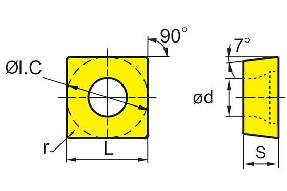 SNMGモデル 超硬CNCインサート 0°角度、±0.08～±0.18公差、直径4.76mm～7.94mmの機械加工用