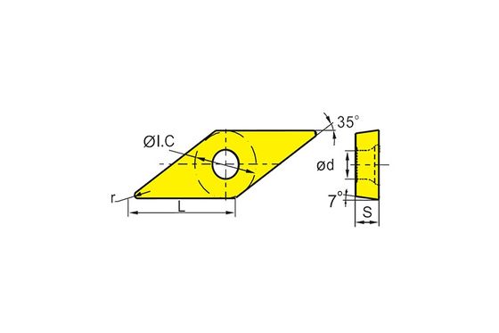 高温合金切削用、35°V角および7°C角を備えた精密設計VCMT CNCインサート