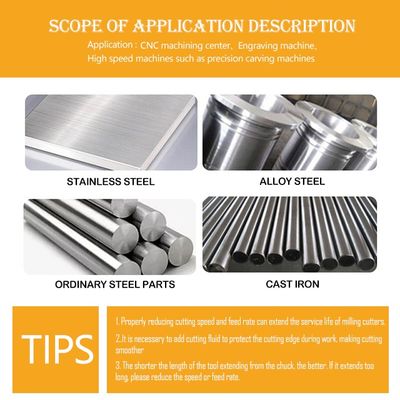 70° 硬さ HRC 4 フルート ウォルフタン カービッド 末端ミール アルノヴz3 コーティング ステンレス 鋼 CNC フレーズ 切断機 専用