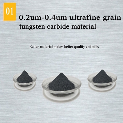 正方形1mm 4mm 40mmの炭化タングステンのエンド ミル2のフルート