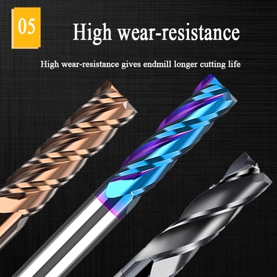 正方形1mm 4mm 40mmの炭化タングステンのエンド ミル2のフルート